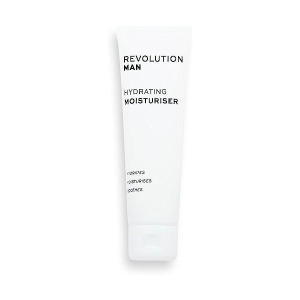 Revolution Man, Hydratant visage, Formule crème, Apaise la peau déshydratée, Contient de la vitamine E, 75ml