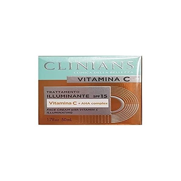 CLINIANS | Vitamin C Illuminating Face Cream, Energising, Dermatologically Tested, Made in Italy, 50 ml