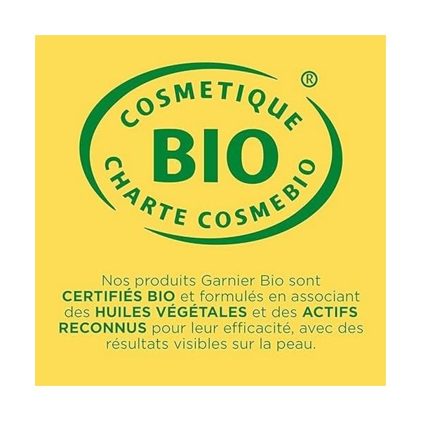 Garnier - Crème Hydratante Bio - Hydratation et Éclat Au Quotidien - Enrichi en Vitamine C et Agrumes - Pour les Peaux Sèches