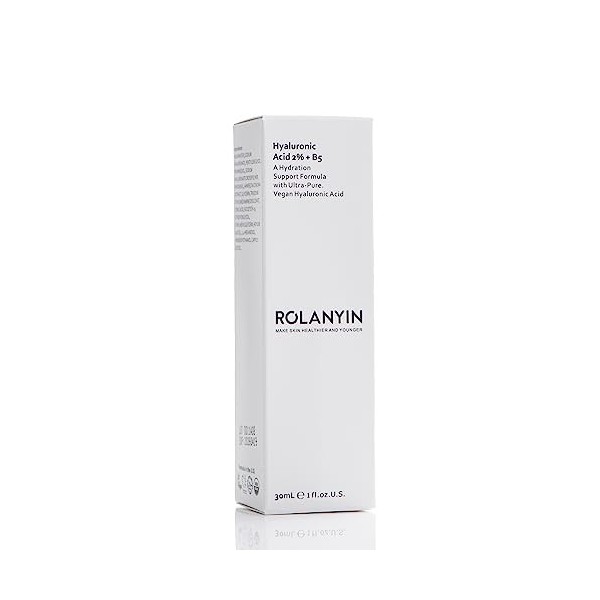 ROLANYIN Acide hyaluronique 2 % + B5 30 ml 1 Fl Oz A - Formule de support hydratante avec acide hyaluronique végétalien ultra