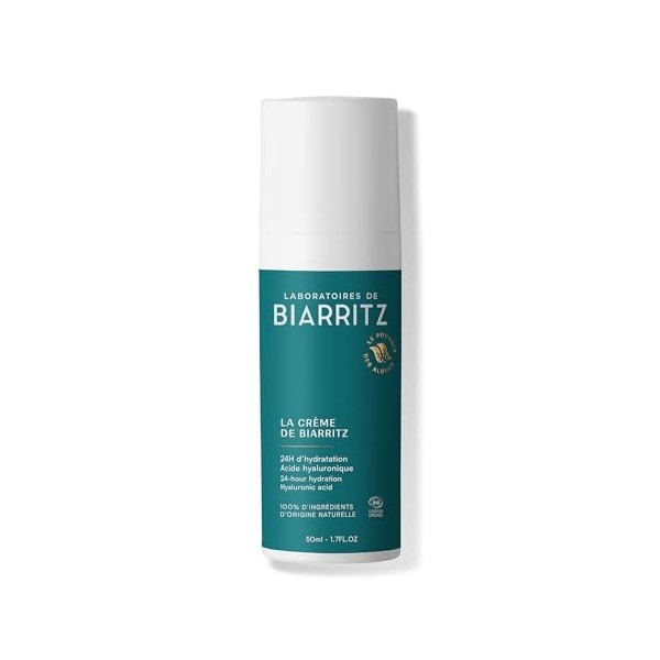 Laboratoires de Biarritz – La Crème de Biarritz – Hydrate & Aide à Prévenir les Premières Rides – Formule Vegan – Certifiée B