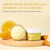 ANAiRUi Crème visage au curcuma et à la vitamine C, crème hydratante au collagène pour les peaux sèches pour les taches sombr