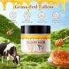 Beef Tallow for Skin, Tallow and Honey Balm, Natural Grass Fed Beef Tallow & Raw Wild Honey Balm, Organic Beef Tallow Face Mo