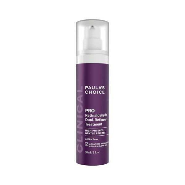 Paulas Choice CLINICAL Pro Traitement Rétinaldéhyde Duo -Anti Âge Sérum Visage - Améliore la netteté du tein - Réduit lhype