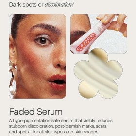 Sérum éclaircissant et nettoyant Faded - Sérum éclaircissant et purifiant pour les taches sombres et les décolorations - Rédu