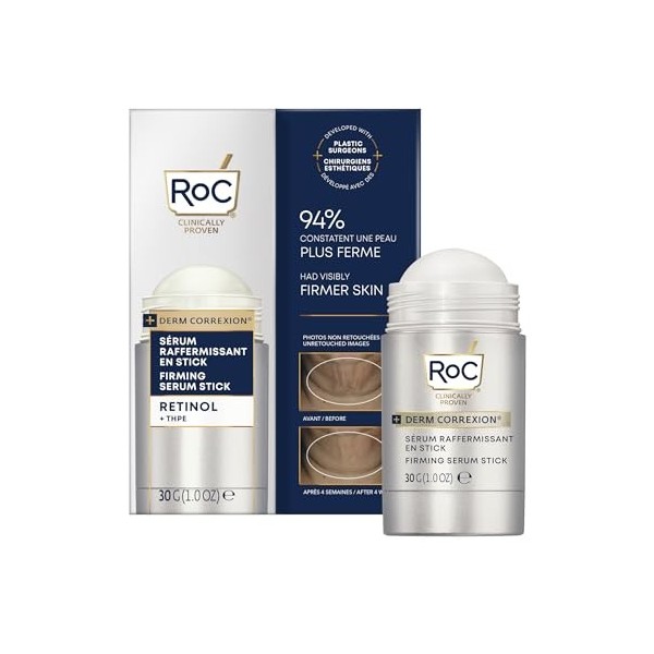 RoC Derm Correxion Sérum Raffermissant Stick, pour Lifter, Resserrer et Lisser les Ridules, 94% avaient une peau visiblement 