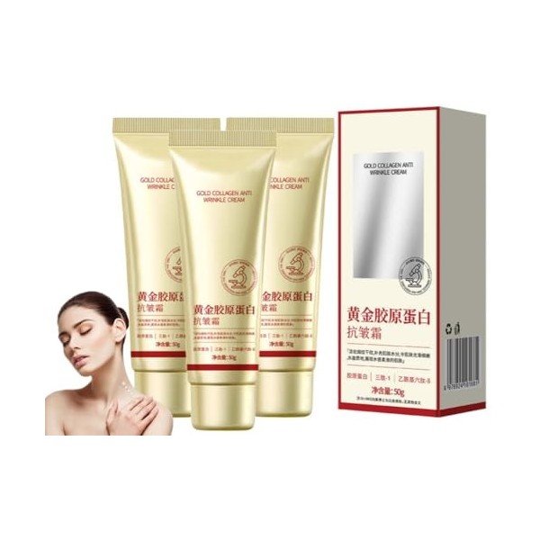 Crème anti-rides 50 g, crème au collagène doré, crème hydratante anti-rides pour le visage, crème raffermissante pour le visa