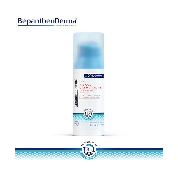 Creme Hydratante Visage - BepanthenDerma Crème Riche Intense Visage - Jour et Nuit - Pour Peaux Très Sèches et Rêches - 2x50 