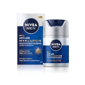 NIVEA MEN Crème hydratante anti-âge à lacide hyaluronique, au pro-rétinol et SPF 15 - Crème pour le visage hydratante pendan