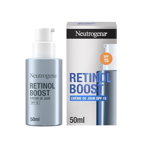 Neutrogena | Crème de Jour Retinol Boost SPF 15 50 ml – Soin visage au rétinol pour combattre les signes visibles du vieill