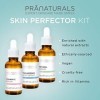 Kit de sérum visage perfecteur de peau PraNaturals 3x 30 ml - Acide hyaluronique, rétinol et Vitamine C - Elimine les ridules