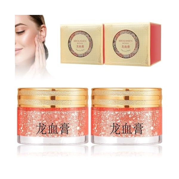 2 Pièces Crème de Sang de Dragon, Crème Anti-Rides pour le Visage + Crème Hydratante, Retinol Dragon Cream, Dragons Blood Ea