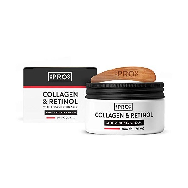 Collagène & Retinol Anti-rides Crème 50ml - Vegan - Emballages durables sans plastique - Crème anti-rides pour le visage avec