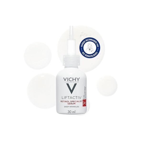 Vichy, Liftactiv, Sérum Correcteur Anti-Rides Profondes, Comble & Repulpe, Enrichi en Rétinol & Probiotiques, Pour Tous Types