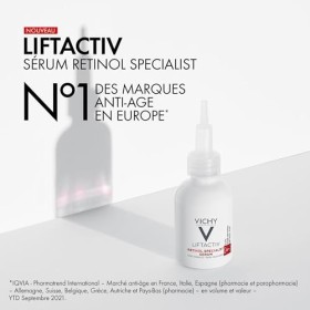 Vichy, Liftactiv, Sérum Correcteur Anti-Rides Profondes, Comble & Repulpe, Enrichi en Rétinol & Probiotiques, Pour Tous Types
