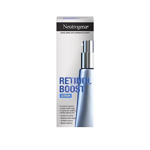 Neutrogena Sérum facial au rétinol Boost 1 x 30 ml , sérum pour le visage cliniquement prouvé pour cibler les signes visible