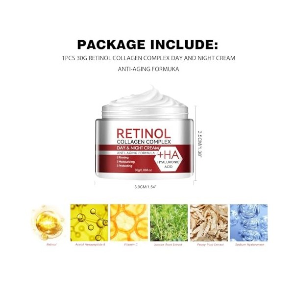 Mikabila 07, F Crème Visage Hydratante au Rétinol, Retinol Cream Moisturizer, Crème Anti-âge au Rétinol, Crème Anti-Âge Jou