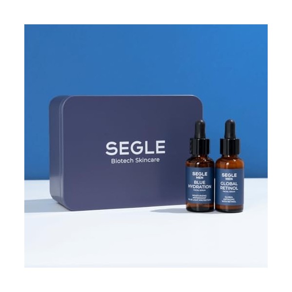 Segle Pack Men Hydratation + Rétinol | Traitement anti-âge global pour homme | Sérum Blue Hydration 30 ml + Global Retinol 30