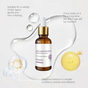 Sérum Rétinol Anti-Âge, Sérum Facial Anti-Âge, Sérum Rétinol pour le Visage, Soin Puissant pour Réduire les Rides, Effacer le