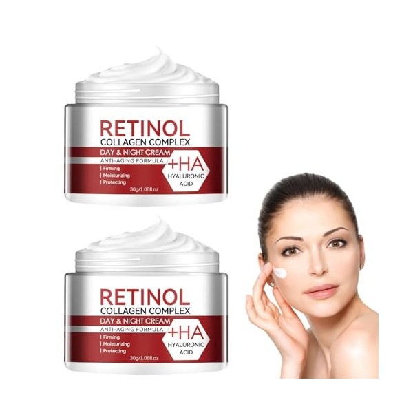 Crème Hydratante Pour Le Visage Au Rétinol, Crème Anti-Rides Et Anti-âge Pour Le Visage, Resserre Les Pores, Hydrate, éclairc