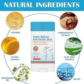 2Pcs Crème Anti-friction pour Les Cuisses, Crème Anti Friction Cuisse, Anti Frottement Cuisse Femme Creme, Anti Chafe Stick, 