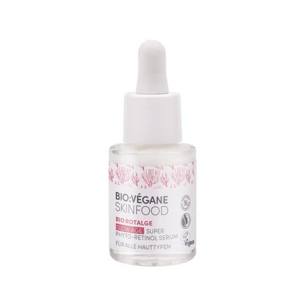 BIO:VÉGANE SKINFOOD Sérum à lalgue rouge bio Super Phyto-Retinol – Sérum Slow Age avec Phyto-Rétinol Bakuchiol sans parfum –