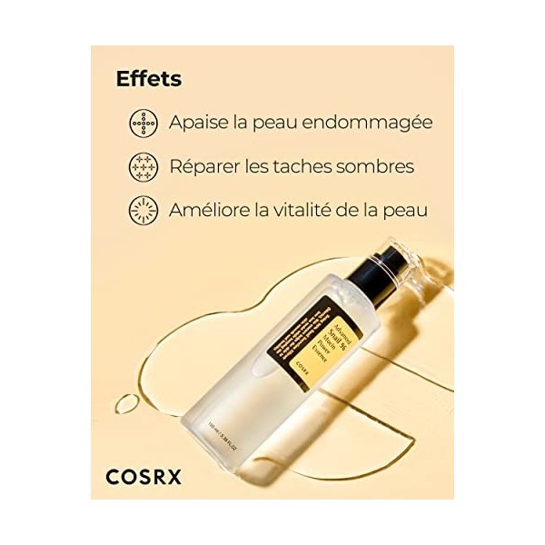 COSRX Snail Mucin 96% Power Face Serum, 3.38 fl oz 100ml, Sérum hydratant pour le visage, Soin de soi, Peau éclatante sous le