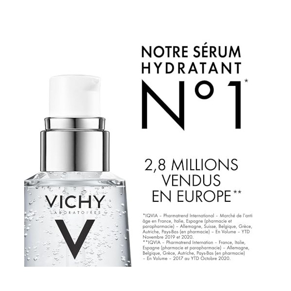 Vichy, Minéral 89, Sérum Booster Visage, Fortifie & Repulpe, Enrichi en Acide Hyaluronique & Eau Volcanique, Pour Tous Types 