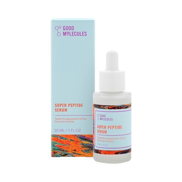 Good Molecules Sérum Super Peptide - Sérum visage anti-âge avec peptides et tripeptides de cuivre pour repulper et raffermir 