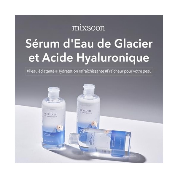 Sérum Hyaluronique à lEau de Glacier Mixsoon - Booster dHydratation Non Grasse, Sérum Raffermissant pour une Peau Éclatante