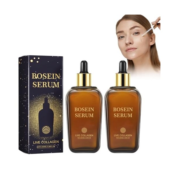 Nmbol Serum Essence Résistante Aux Rides Boswellia 100 Ml*2,Lait Dessence Anti-Rides Au Collagène Bosein,Sérum Visage Anti-Â