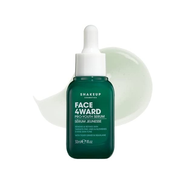 Shakeup Cosmetics - Face 4Ward - Pro-Youth Serum For Men, Targets Fine Lines & Blemishes, With Tiger Grass 30ml