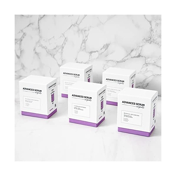 BRÜUN Advance Sérum Coréen Microneedling - Kit 4 Booster Ampule pour Visage et Corps - Avec Sérums Contrôle AC + SC + SD + H