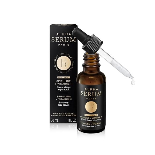 ALPHASERUM - SPIRULINE + VITAMINE H Sérum visage réparateur NUIT - 30mL