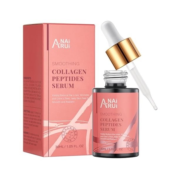 ANAiRUi Collagen Peptide Serum avec acide Hyaluronique | Anti Rides et les Ridules | peau Repulpée et Raffermie | Sérum anti 