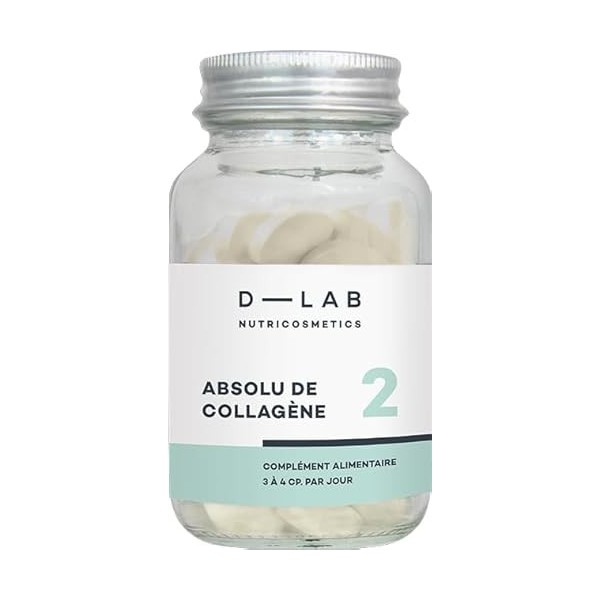 D-LAB Absolu de Collagène Marin | 1 Mois de Complément Alimentaire Anti-Âge | Atténue Visiblement les Rides, Raffermit et Lis