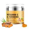 Crème au Curcuma et Vitamine C pour le Visage, Crème pour le Visage Anti-Âge et Effet Liftant au Collagène, Hydratant Facial 