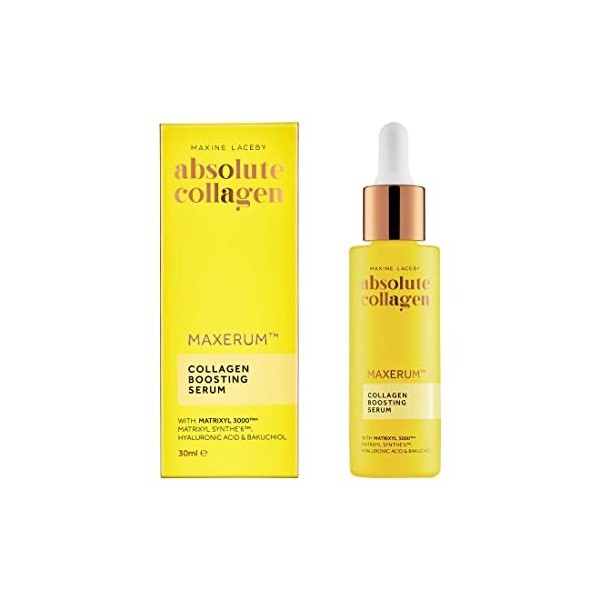 Absolute Collagen - Sérum Luxueux au Collagène Anti-âge Pour le Visage 30ml - Au Bakuchiol et à lAcide Hyaluronique - Rédu