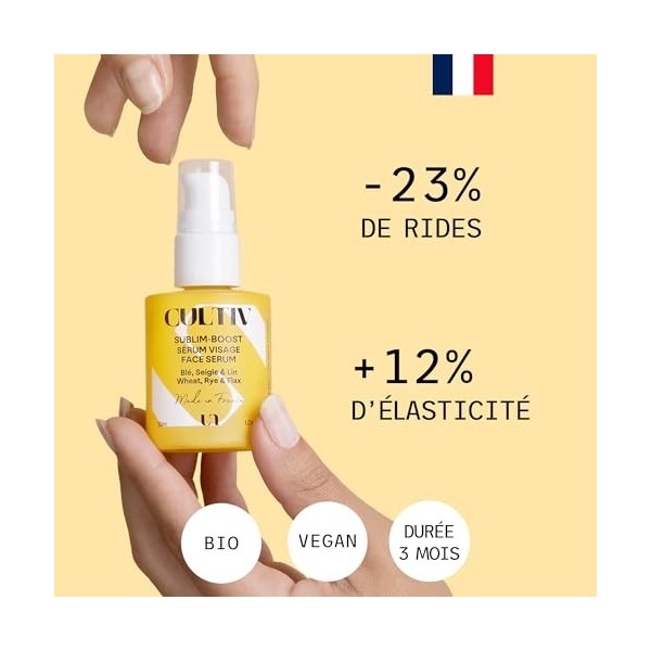 Cultiv - Sérum anti-rides 30ml - Pour peaux matures - Booste le collagène, lisse les rides, régénère en profondeur - 99% Ingr