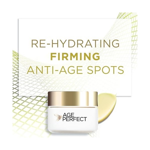 LOréal Age Perfect, Crème pour les yeux enrichie en peptides de collagène réhydratants, crème hydratante anti-relâchement po