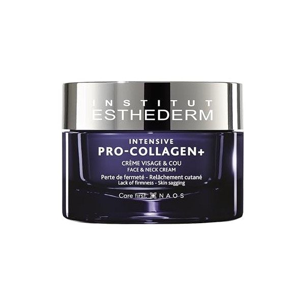 Institut Esthederm - Intensive Pro-Collagen+ - Crème Fermeté Visage & Cou - Texture Onctueuse et Lissante, Sans Fini Gras - P