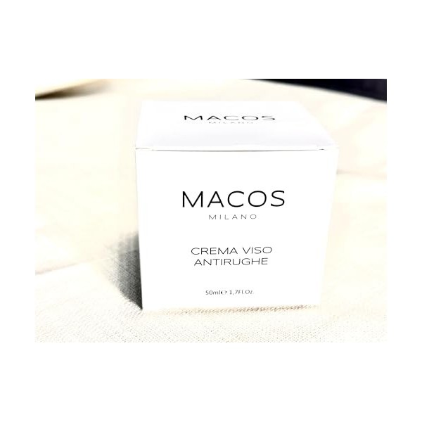 MACOS MILANO Crème Visage Anti-rides 50 ml – Hydratant à lacide hyaluronique, Bave descargot et de collagène – Effet tenseu