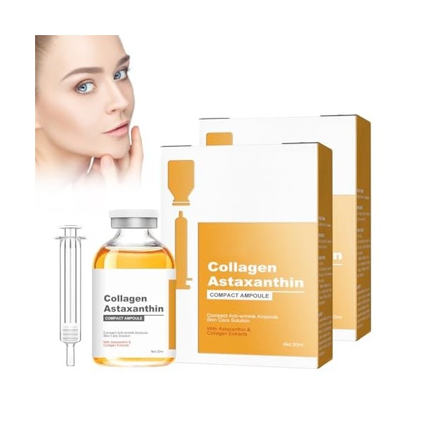 Grgowe 2Pc Astaxanthin Collagen Gel Ampoule,Ampoule Lifting Collagène Astaxanthine,Collagen Astaxanthin Lifting Ampoule,Moist