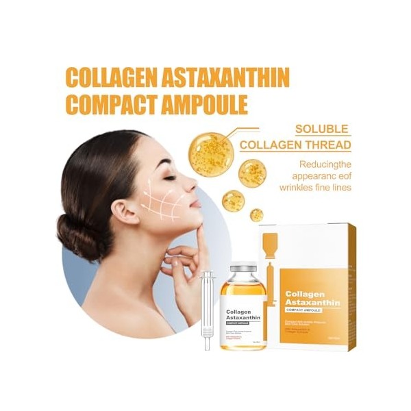 Grgowe 2Pc Astaxanthin Collagen Gel Ampoule,Ampoule Lifting Collagène Astaxanthine,Collagen Astaxanthin Lifting Ampoule,Moist