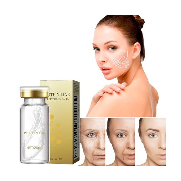 Cotensta Protein Fadenlifting Set, Combinaison de Filament Protéique Soluble et de Nano-essence dor, Filament de Collagène R