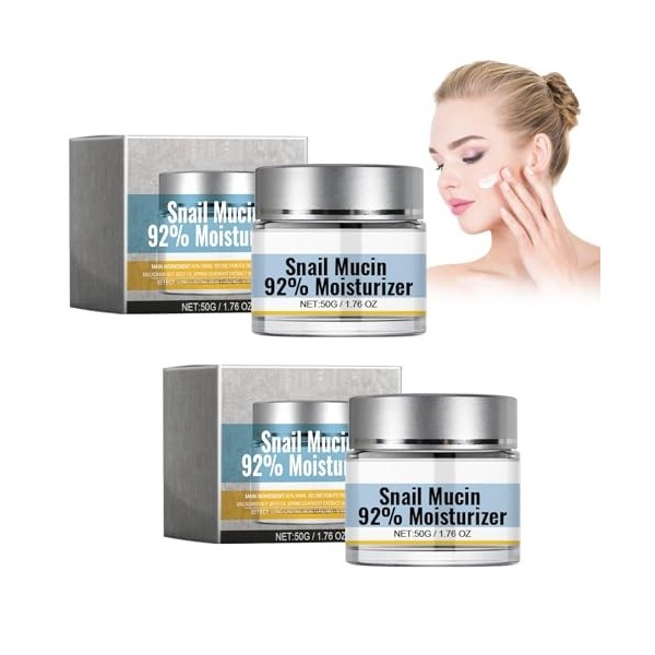 2Pc Snail Crème,Advanced Snail 92 Crème Tout-En-Un,Snail Cream Pour Hydrater Le Visage,Snail Collagen Lifting & Firming Cream