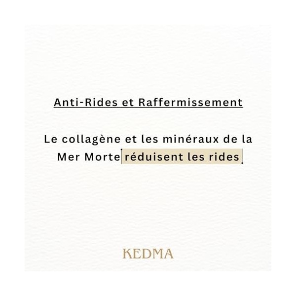 Kedma - Crème de Jour Régénérante au Collagène et Minéraux de la Mer Morte - Anti-Rides et Raffermissante - Pour Tous Types d