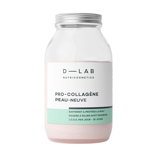 D-LAB Pro-Collagène Peau Neuve | 1 Mois de Complément Alimentaire Anti-Âge | Réduit Visiblement les Rides, Hydrate en Profond