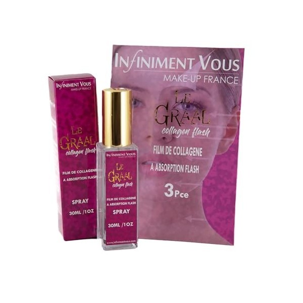 Infiniment Vous Make Up France - Film de Collagene à Absorbption Flash Le GRAAL Collagen, masque visage anti cerne, masque co