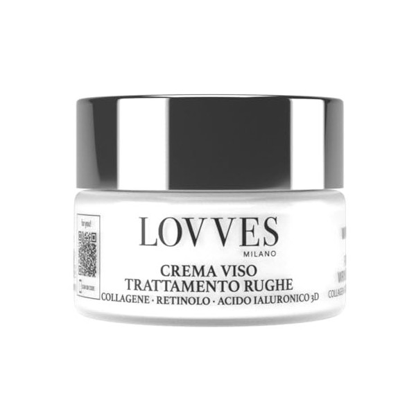 LOVVES Crème Visage Anti-Rides, Collagène, Rétinol et Acide Hyaluronique 3D. Combleur Repulpant, Peau plus Compacte et Élasti